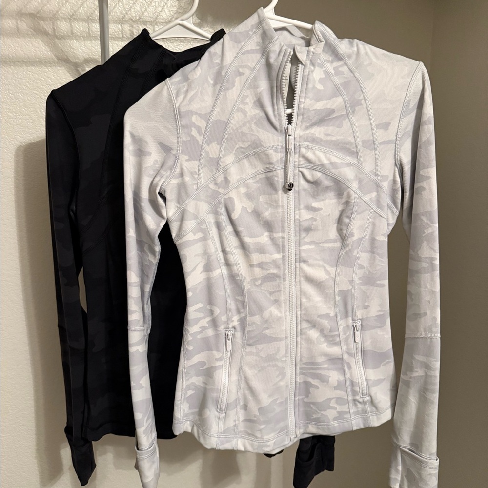 Lululemon Athletica White Camouflage Zip-Up Jacket